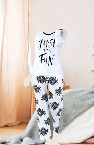 Kadın Pijama Takım 0510U-01 Ekru 0510U-01