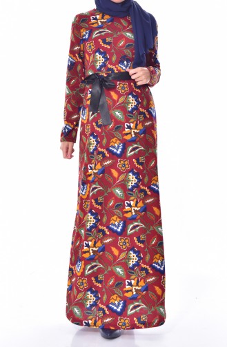 Plum Hijab Dress 2202-02