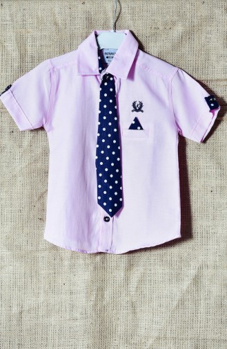 Kinder Hemd mit Krawatten 1002-04 Pink 1002-04