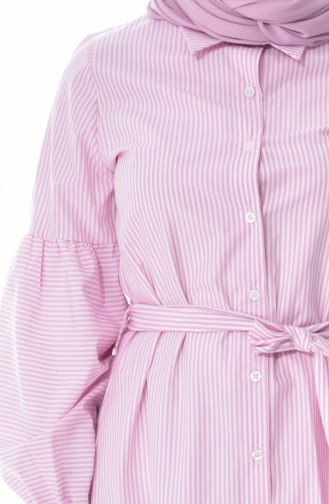 Striped Belted Tunic 20740-03 Pink 20740-03