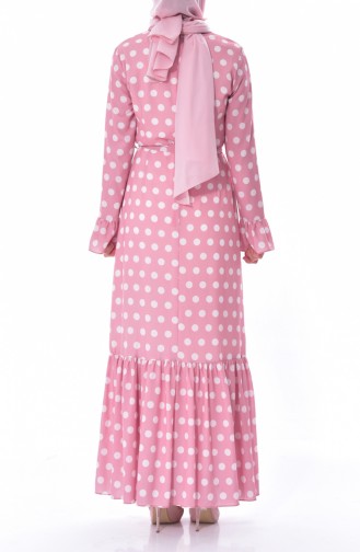 Polka-dot Belted Dress 60644-03 Powder 60644-03