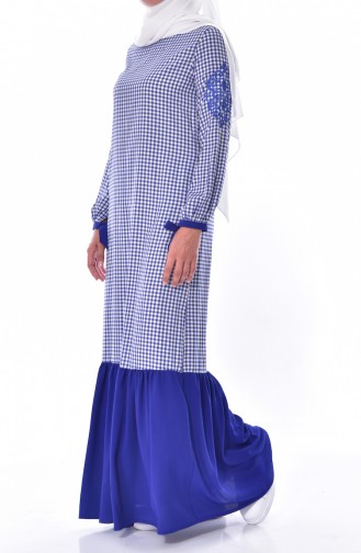 Saxe Hijab Dress 1673-03