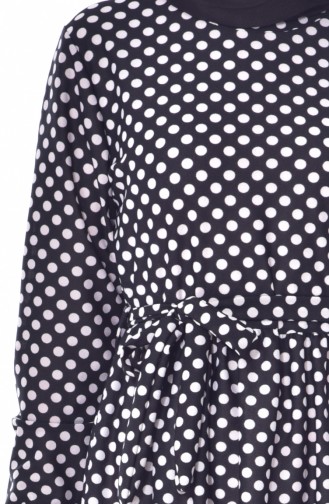 Polka Dot Belted Dress 3900-01 Black 3900-01