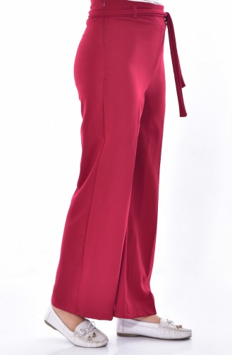 Belted Wide Leg Trousers 0001-06 Bordeaux 0001-06