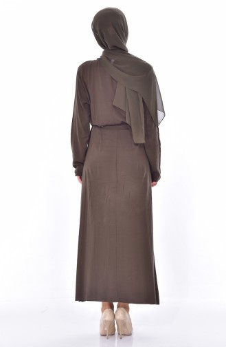 Khaki İslamitische Jurk 5181-05