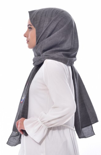 Kot Görünümlü Pamuk Şal 901340-02 Siyah