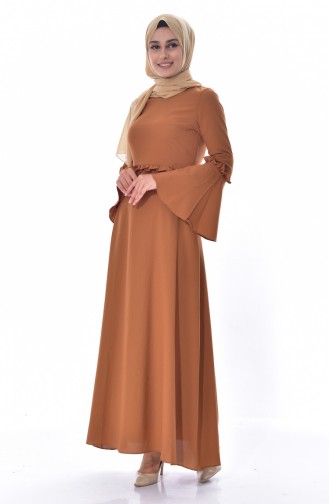 Tan Hijab Dress 8035-13