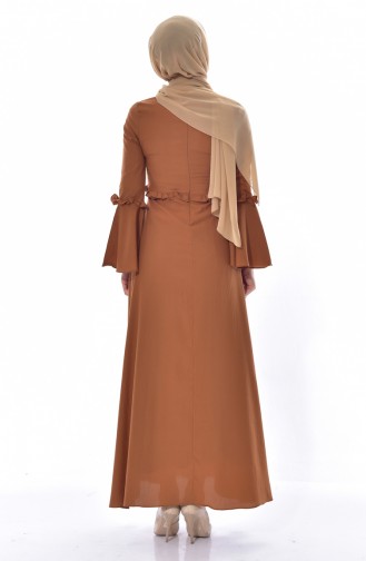 Tan Hijab Dress 8035-13