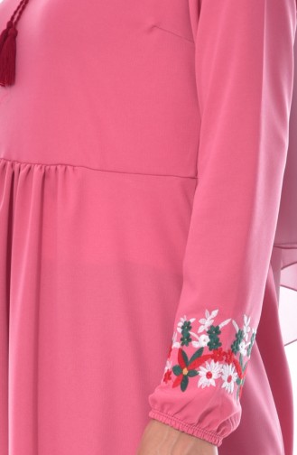 Sleeve Embroidered Dress 0442-21 Light Orange pink 0442-21