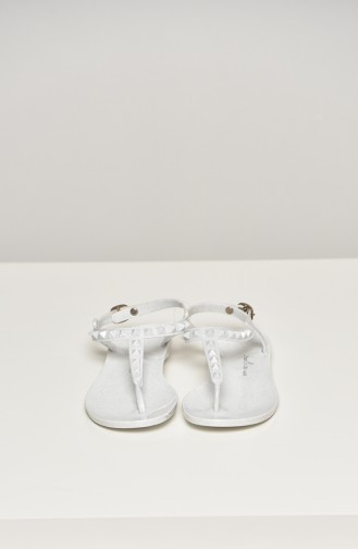 White Summer Sandals 1600-17-02