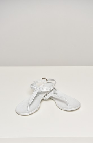White Summer Sandals 1600-17-02