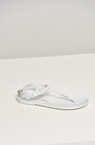 White Summer Sandals 1600-17-02