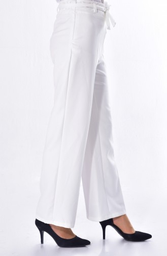 Belted Wide Leg Trousers 0001-07 Light Beige 0001-07