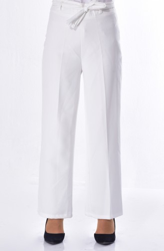 Belted Wide Leg Trousers 0001-07 Light Beige 0001-07