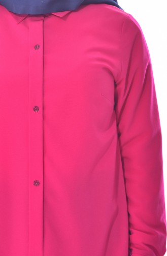 Hidden Button Tunic 153966-03 Fuchsia 153966-03