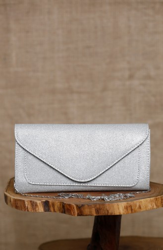 Sac de Soirée Pour Femme 0407-02 Argent 0407-02