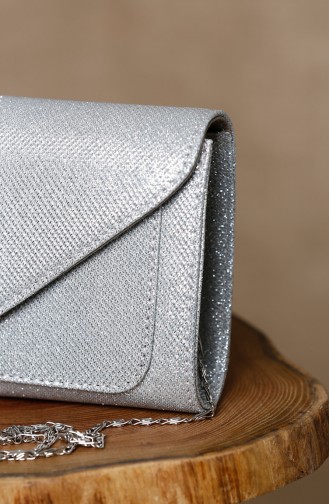 Sac de Soirée Pour Femme 0407-02 Argent 0407-02