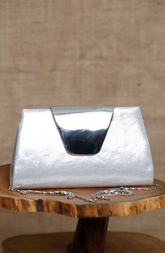 Silver Gray Portfolio Clutch 0398-03