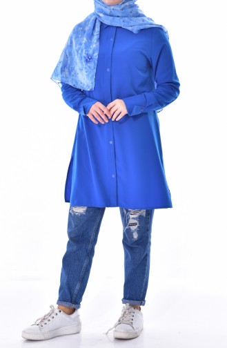 Gizli Düğmeli Tunik 153966-04 Saks 153966-04