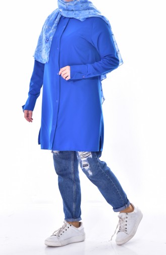 Gizli Düğmeli Tunik 153966-04 Saks 153966-04