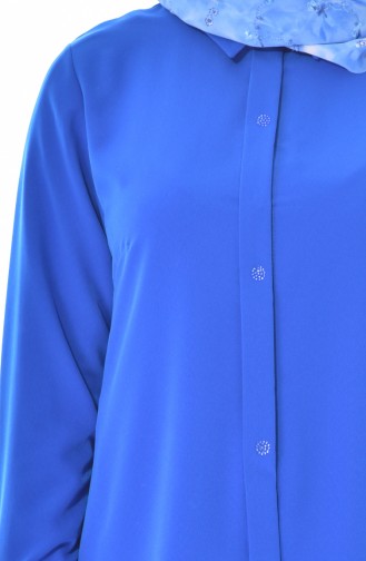 Gizli Düğmeli Tunik 153966-04 Saks 153966-04