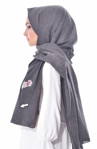 Schal aus Baumwolle 901340-17B Schwarz 17B