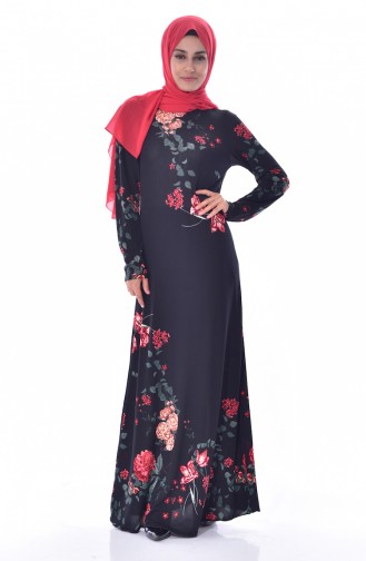 Schwarz Hijab Kleider 0304-01