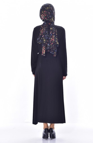 Schwarz Hijab Kleider 5181-01
