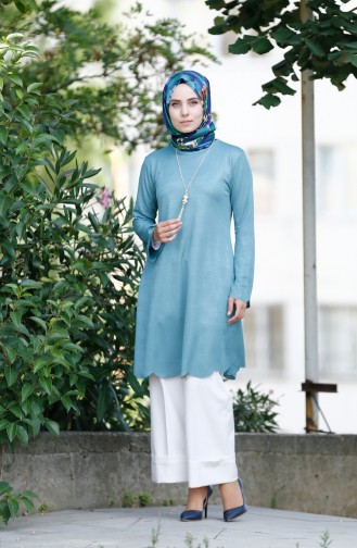 Kolyeli Tunik 0661-08 Su Yeşili