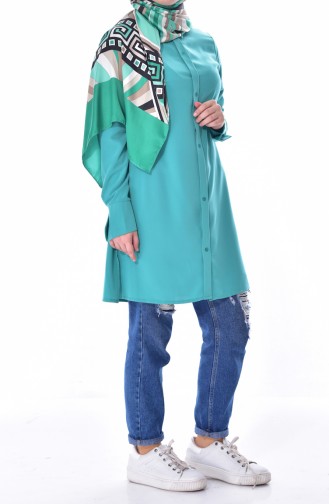 Hidden Button Tunic 153966-01 Green 153966-01