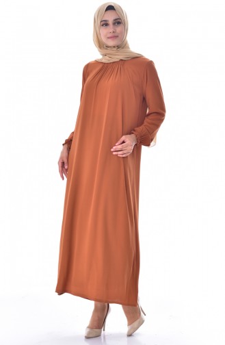 Camel Hijab Dress 7020-03