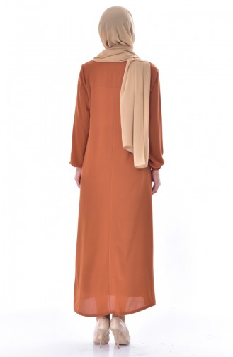 Camel Hijab Dress 7020-03