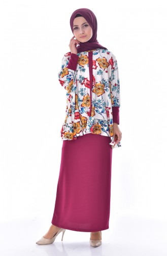 Bluz Etek İkili Takım 0133-02 Ekru