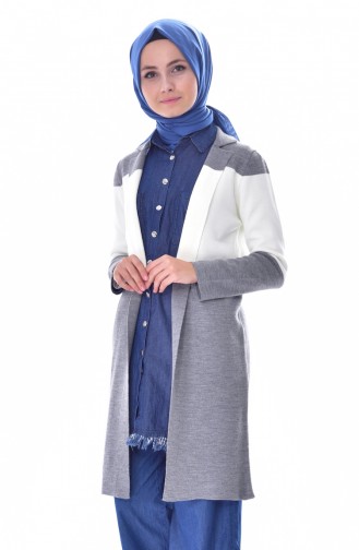 Lange Jacke 4706-02 Gra Naturfarbe 4706-02