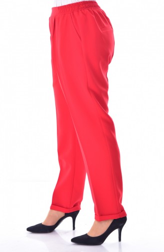 Pantalon Taille élastique Grande Taille 3115-06 Rouge 3115-06