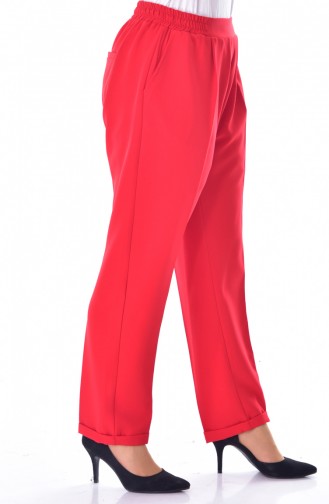 Pantalon Taille élastique Grande Taille 3115-06 Rouge 3115-06