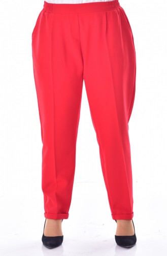 Large Size Waist Elastic Pants 3115-06 Red 3115-06