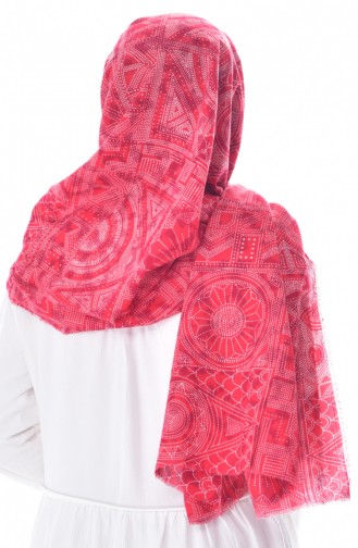U.s Polo Assn. Printed Cotton Shawl 2292-09 Red 2292-09