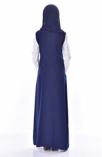 فستان بتصميم جيوب 4470-01 لون كحلي 4470-01