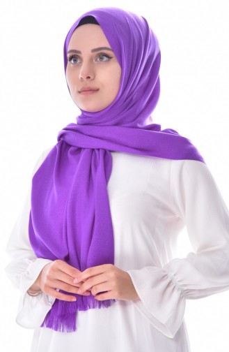Düz Simli Şal 901330-03 Menekşe Rengi 03