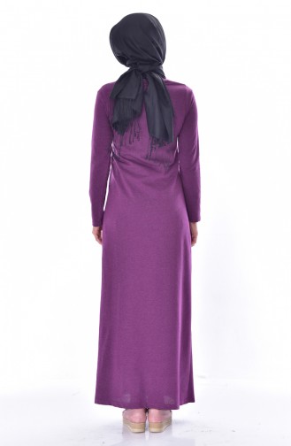 TUBANUR Embroidered Cotton Dress 2876-13 Purple 2876-13