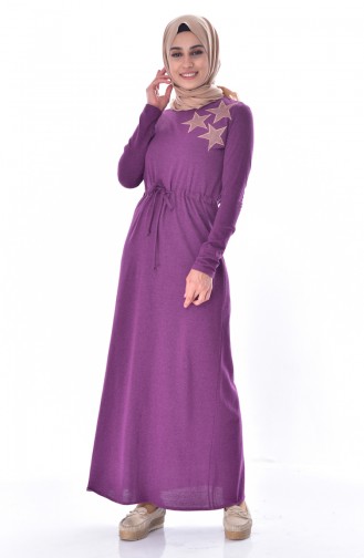 TUBANUR Pleated Waist Sport Dress 2911-11 Purple 2911-11