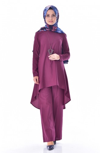 Ensemble Deux Pieces Tunique Pantalon 2972-03 Plum 2972-03