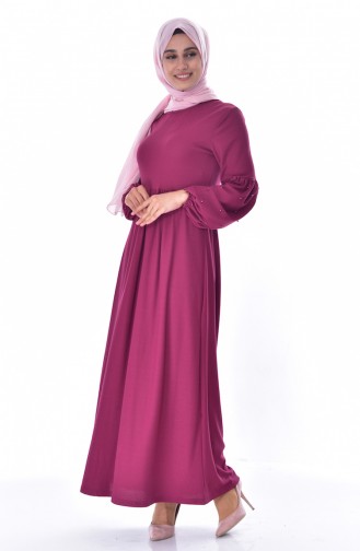 Sleeve Pearl Dress 0274-06 Plum 0274-06