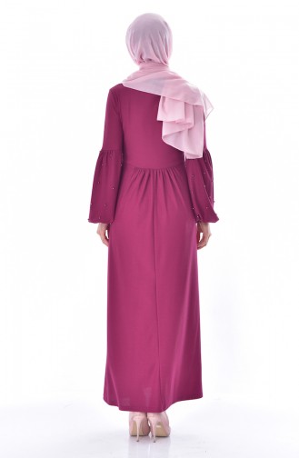 Sleeve Pearl Dress 0274-06 Plum 0274-06