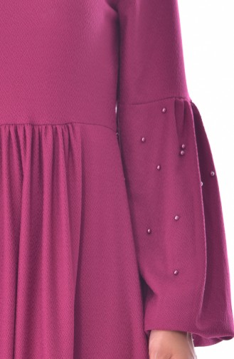 Kleid mit Perlen 0274-06 Zwetschge 0274-06