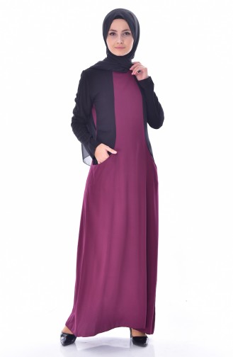 Robe Garnie avec Poches 4470-06 Plum 4470-06