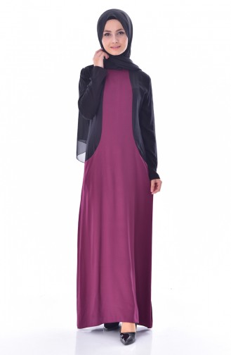 Robe Garnie avec Poches 4470-06 Plum 4470-06