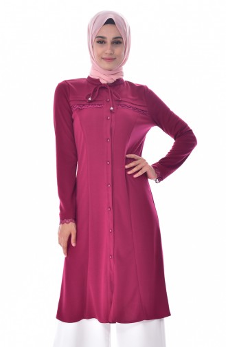 Laced Buttoned Tunic 2001-04 Plum 2001-04