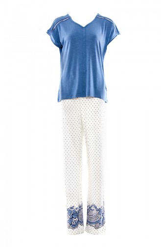 Women´s T-Shirt Pajamas Suit MAN9506-01 Indigo 9506